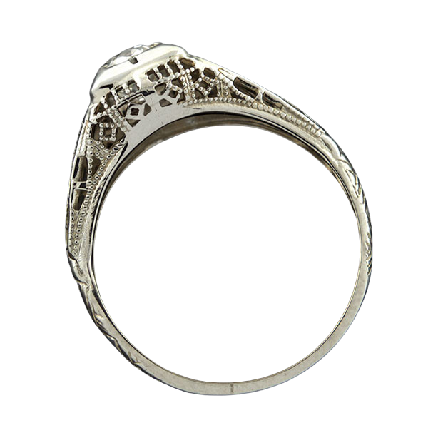 Art Deco 18kt Diamond Engagement Ring 0.54ct