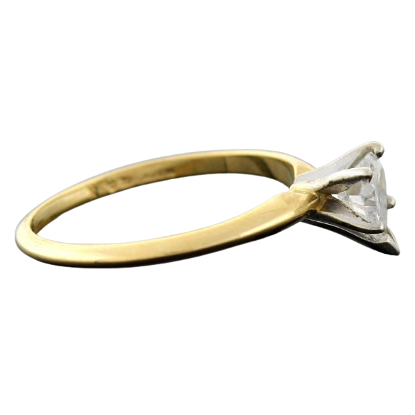 Estate 14kt Heart Diamond Solitaire Engagement Ring 0.45ct