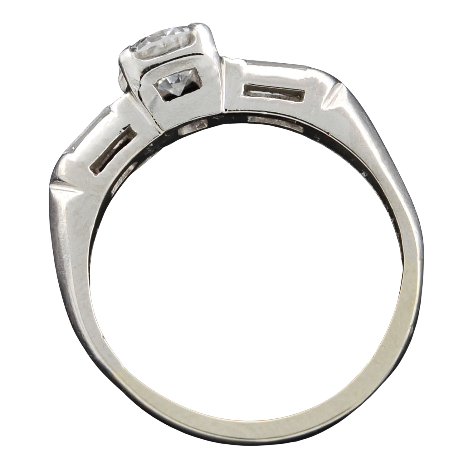 Retro Platinum Diamond Engagement Ring 0.52ct