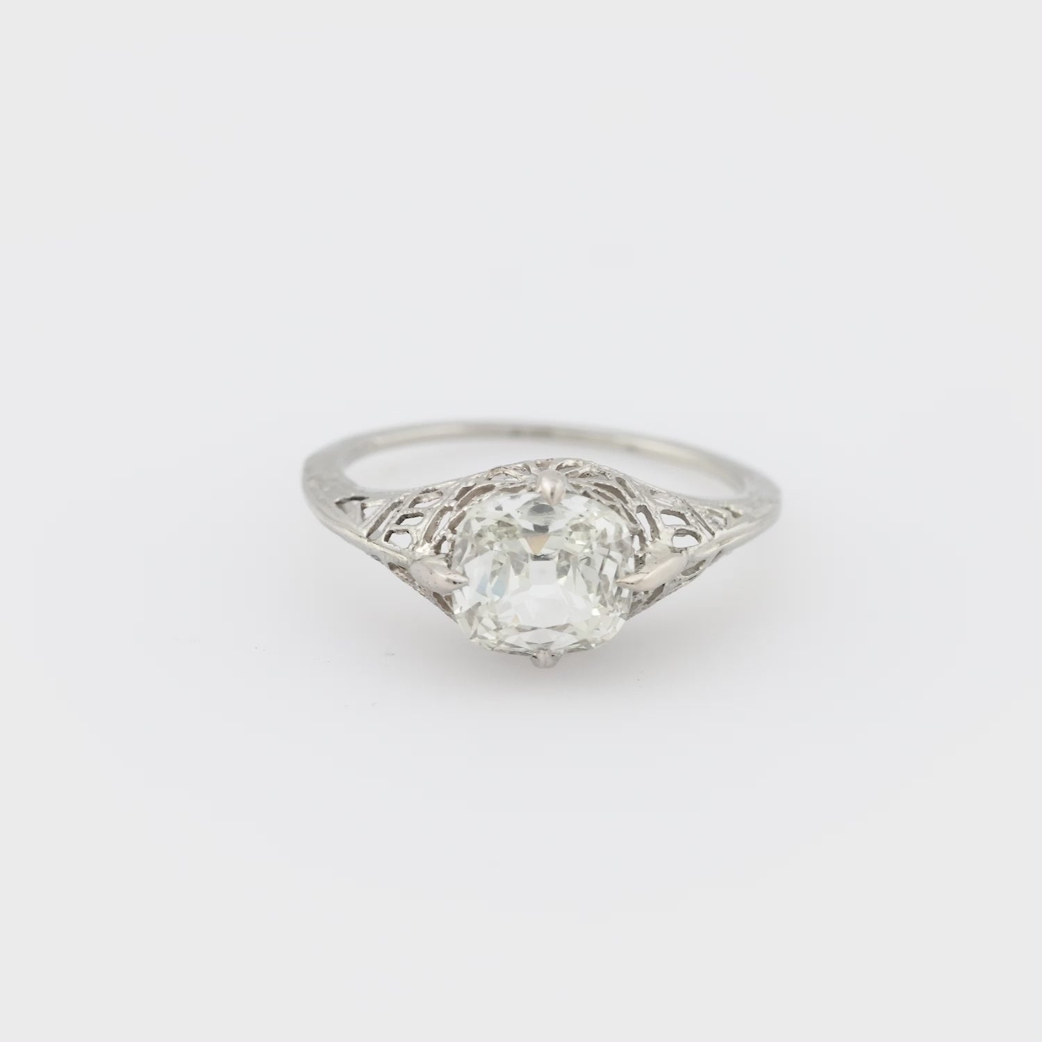 Art Deco 14k Diamond Engagement Ring 1.20ct