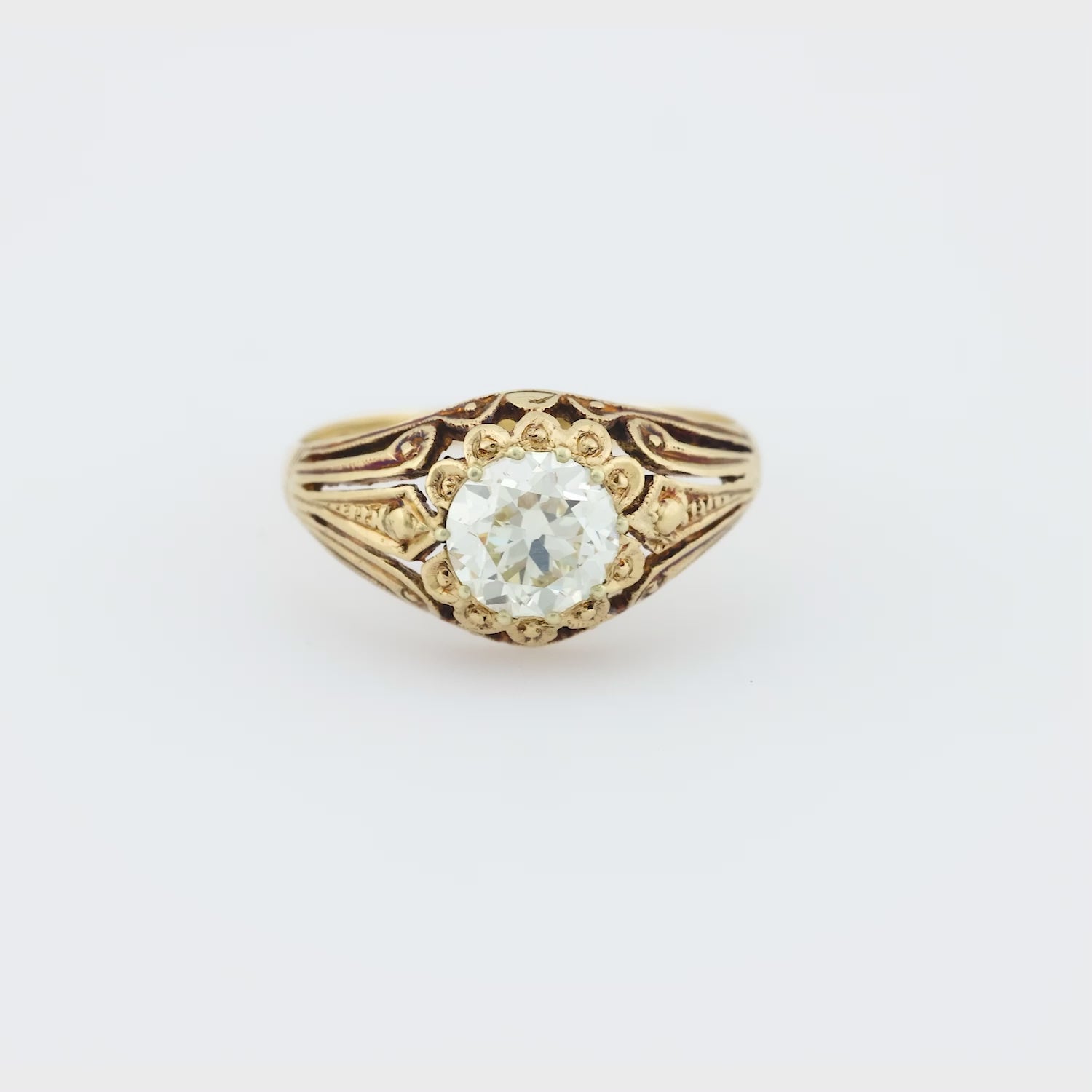 Victorian 14k Diamond Engagement Ring 1.35ct