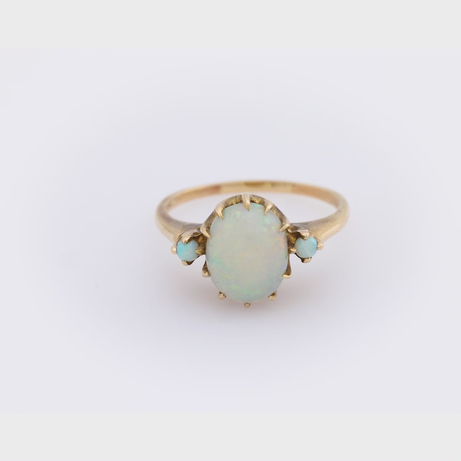 Edwardian 10k Opal Three Stone Ring