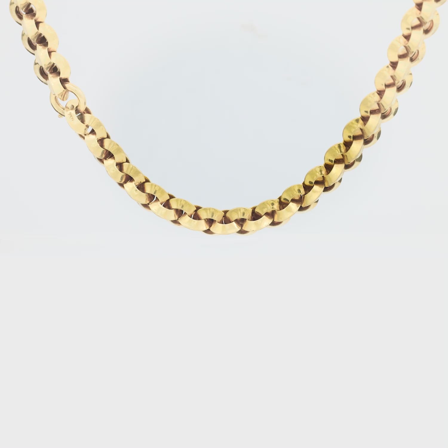 Vintage 18k Gold Rolo Link Necklace 25"