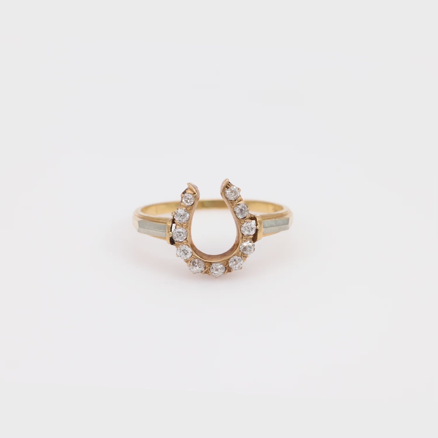 Edwardian 18k/14k Diamond Horseshoe Ring