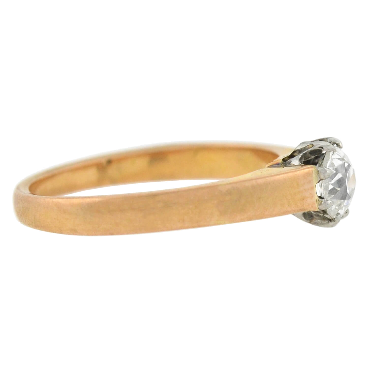 Art Deco French 18kt/Platinum Diamond Solitaire Engagement Ring 0.45ct