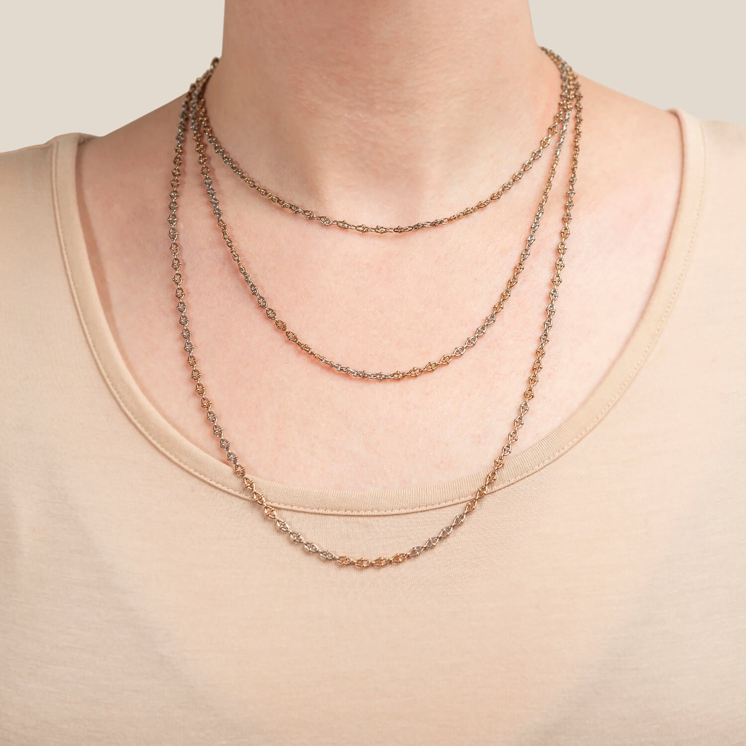 Late Victorian 14kt/Sterling Ball Chain Necklace 60"