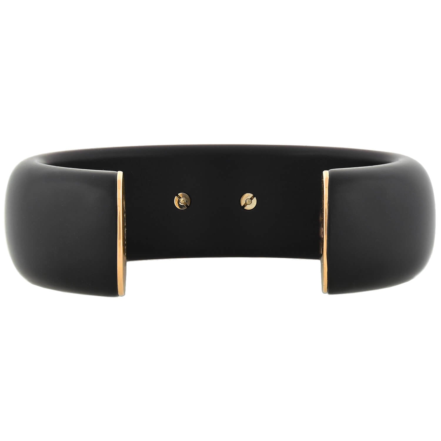 G. BVLGARI Vintage 18kt Rose Gold + Jet "Enigma" Diamond Lips Cuff Bracelet