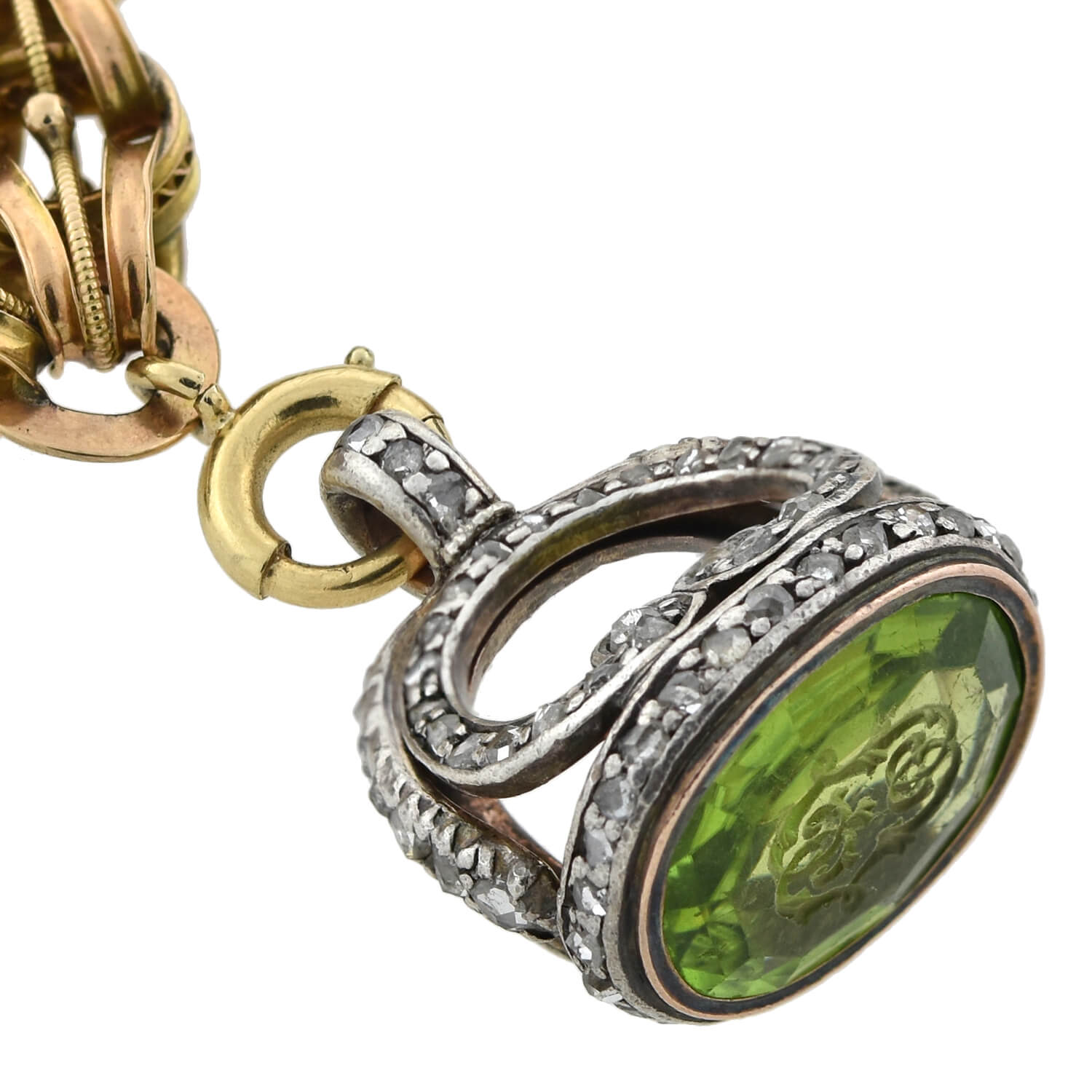 Rare Victorian + Georgian Blackamoor + Multi-Gemstone Fob Compilation Necklace 20.25"