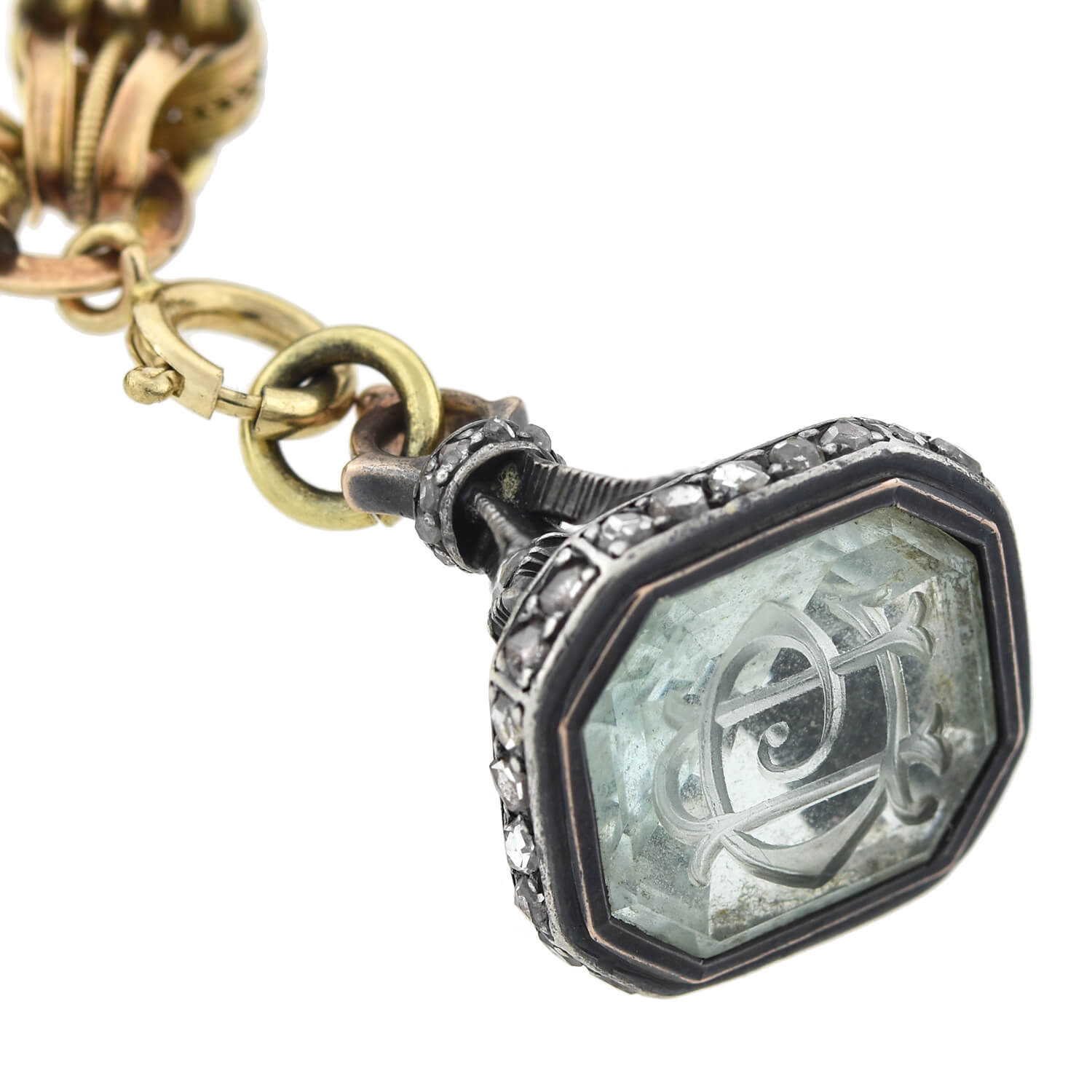 Rare Victorian + Georgian Blackamoor + Multi-Gemstone Fob Compilation Necklace 20.25"