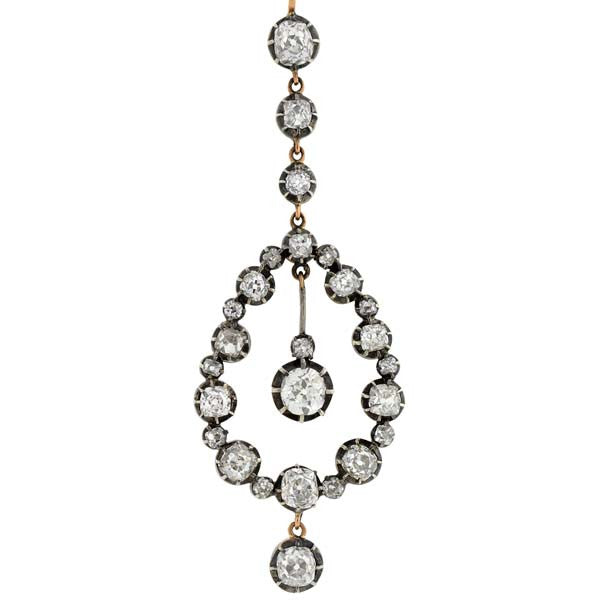 Victorian 18kt Diamond Teardrop Earrings 8.25ctw