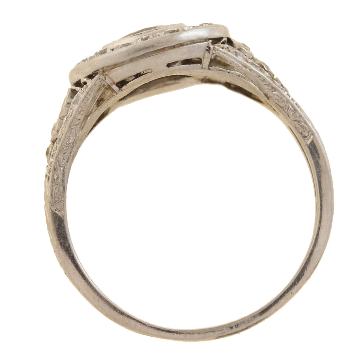 Edwardian Platinum Sapphire + Diamond Cluster Ring 0.70ct center