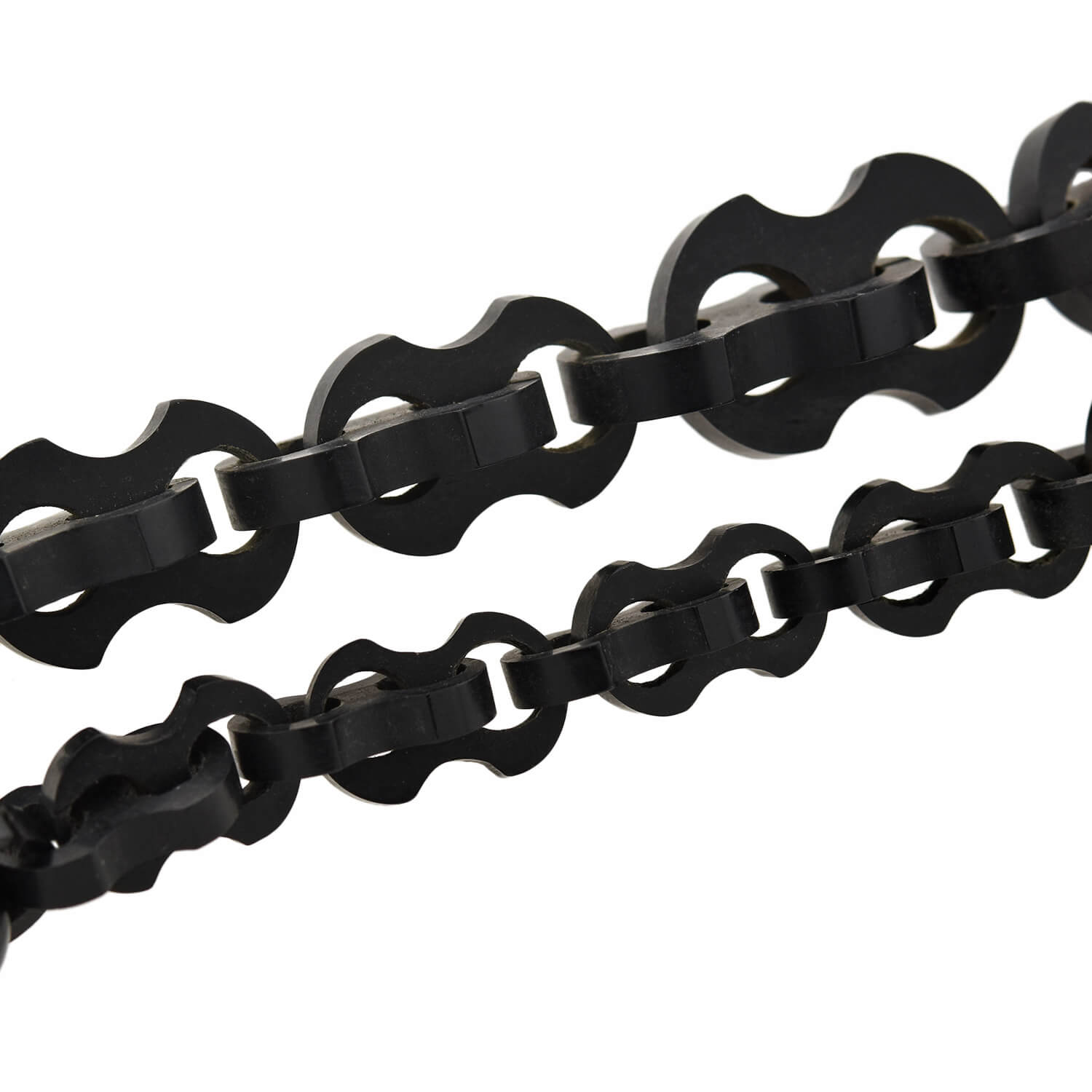 Victorian Hand Carved Gutta-Percha Link Necklace 21.5"