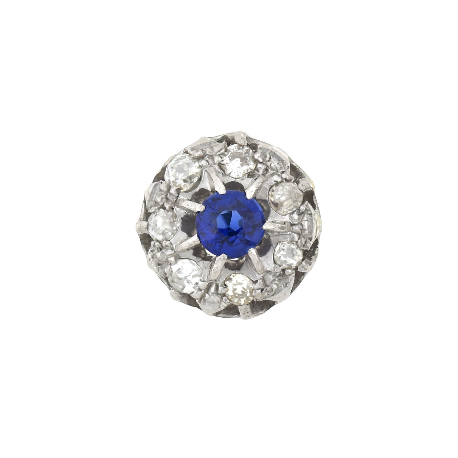 Edwardian 9kt/14kt Sapphire + Diamond Stud Earrings