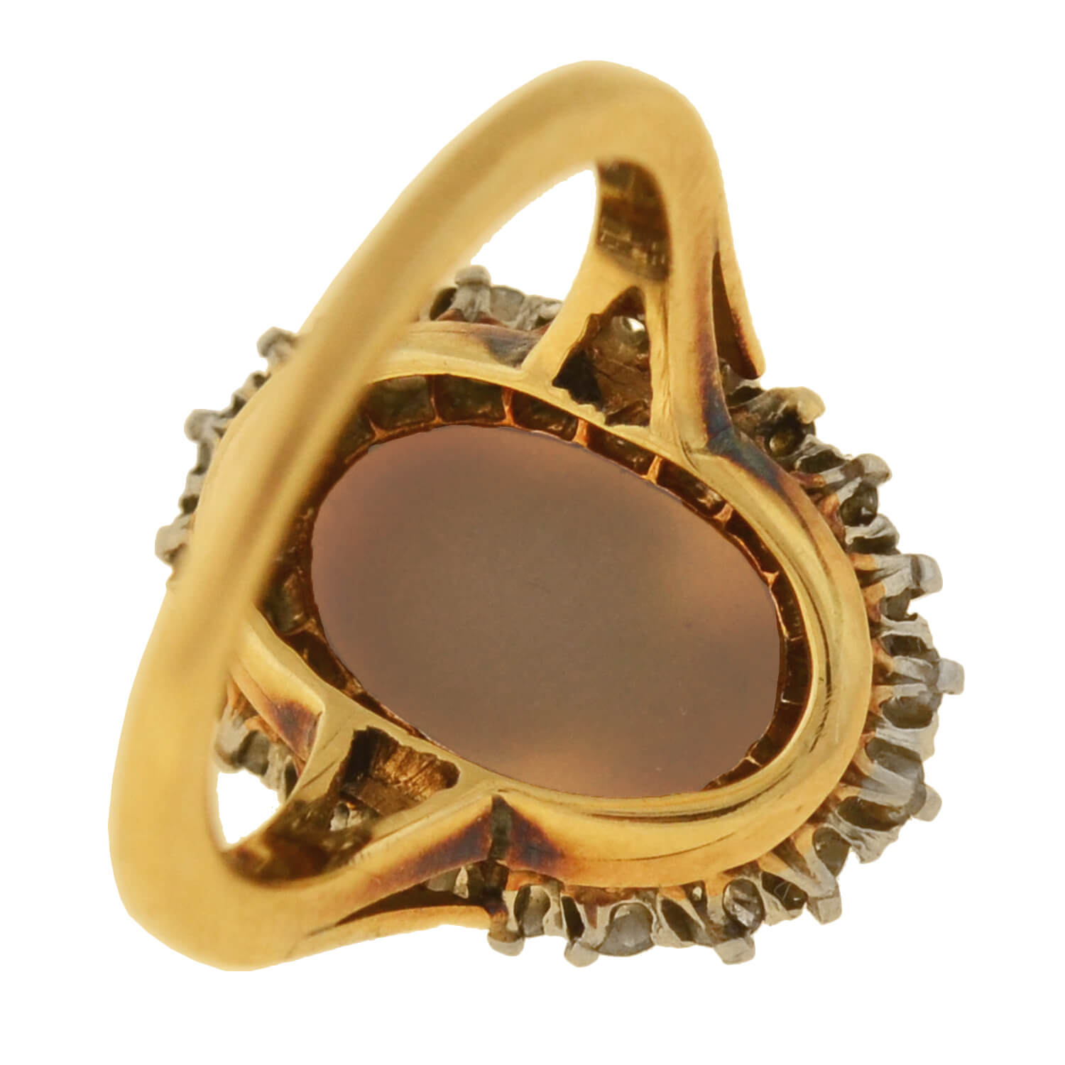 Edwardian 14kt/Platinum Blackamoor Cameo + Diamond Ring