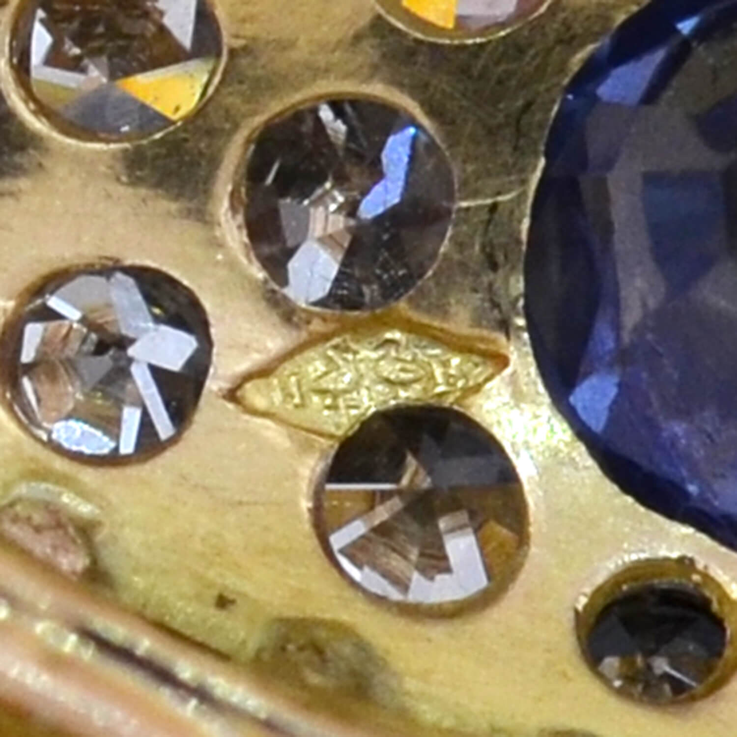 Edwardian 18kt/Platinum Natural Ceylon Sapphire + Diamond Fleur-de-Lys Pendant