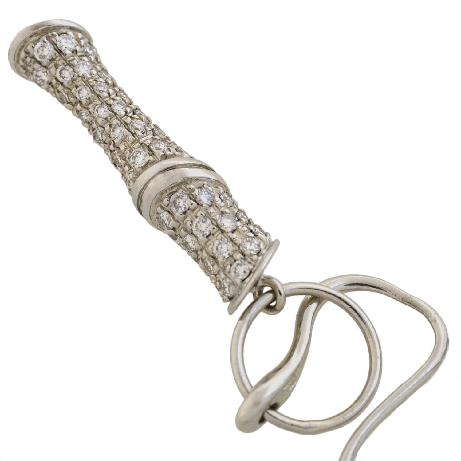 GUCCI Estate 18kt Pavé Diamond Bamboo Motif Earrings