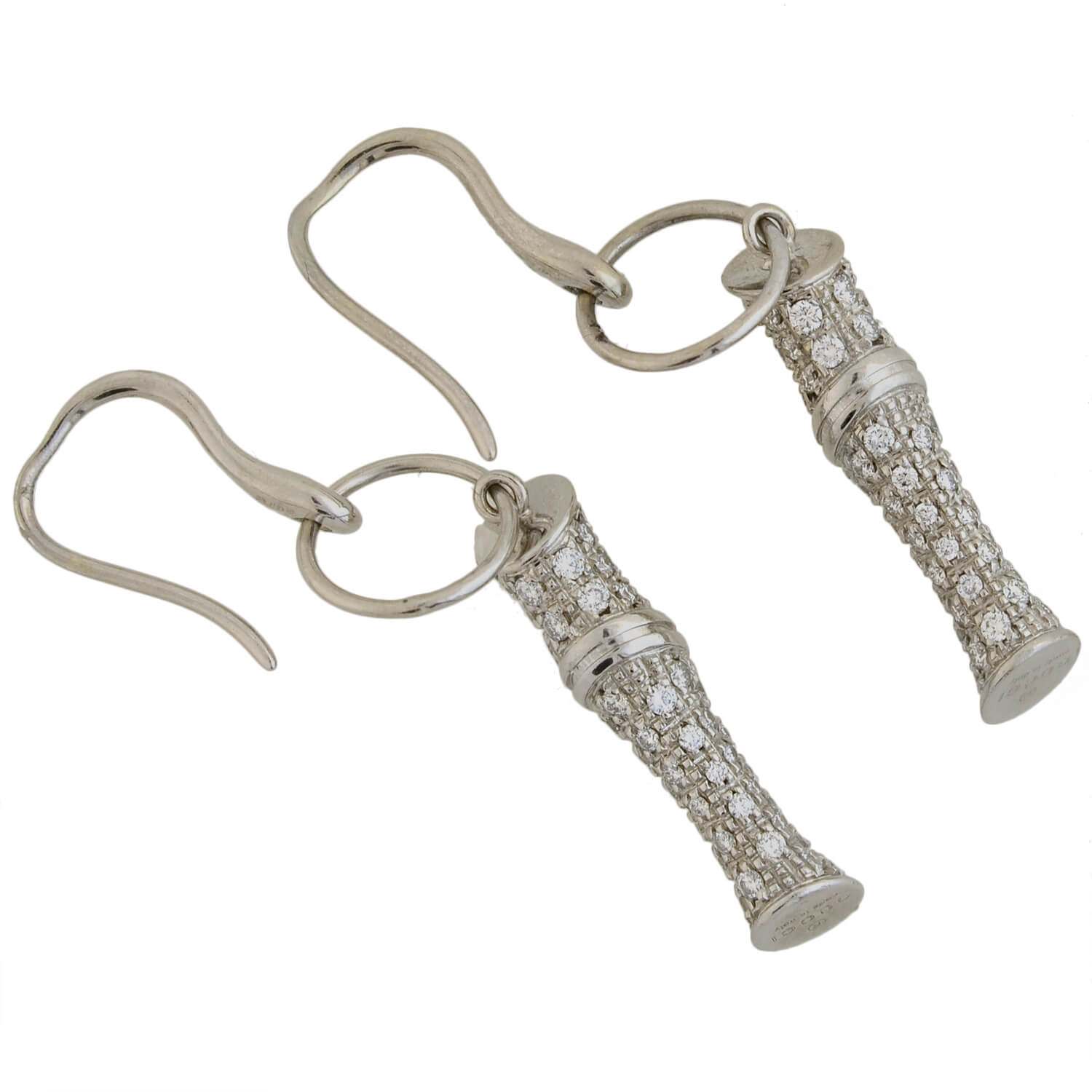 GUCCI Estate 18kt Pavé Diamond Bamboo Motif Earrings
