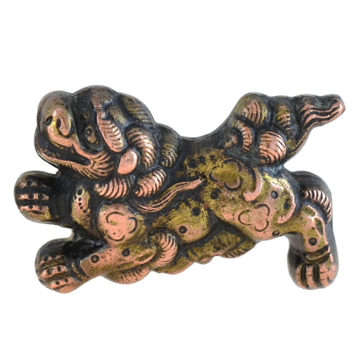 Retro Japanese Sterling Silver + Gold Overlay "Foo Dog" Cufflinks