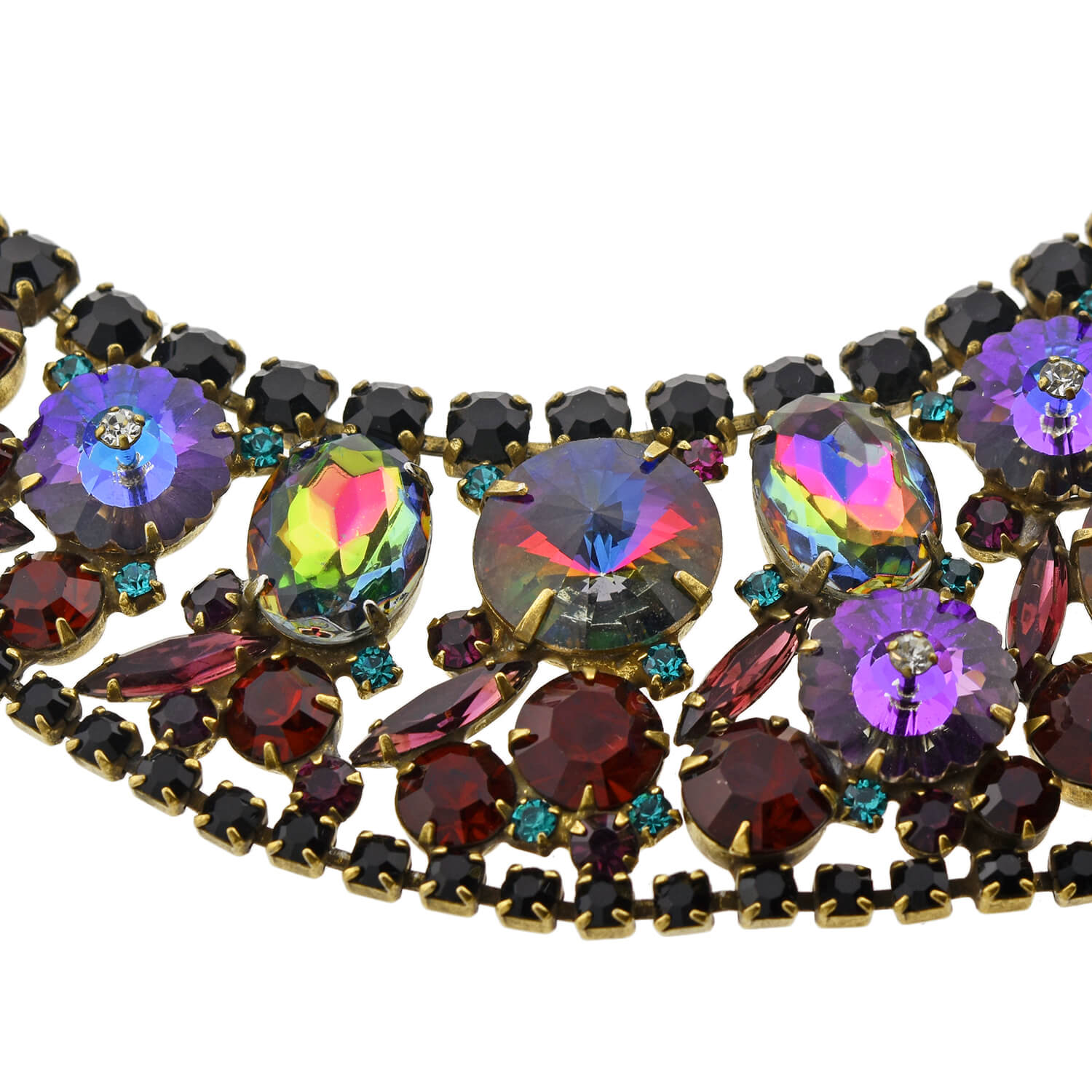 JULIANA Vintage Large Multi-Crystal Bib Necklace