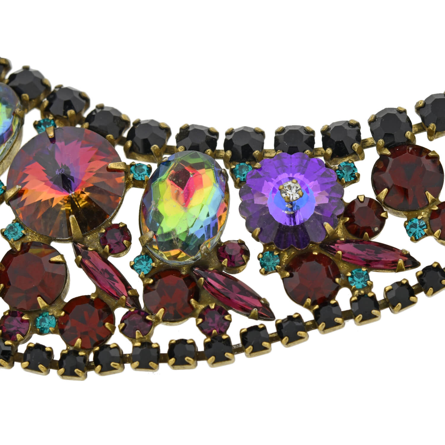 JULIANA Vintage Large Multi-Crystal Bib Necklace