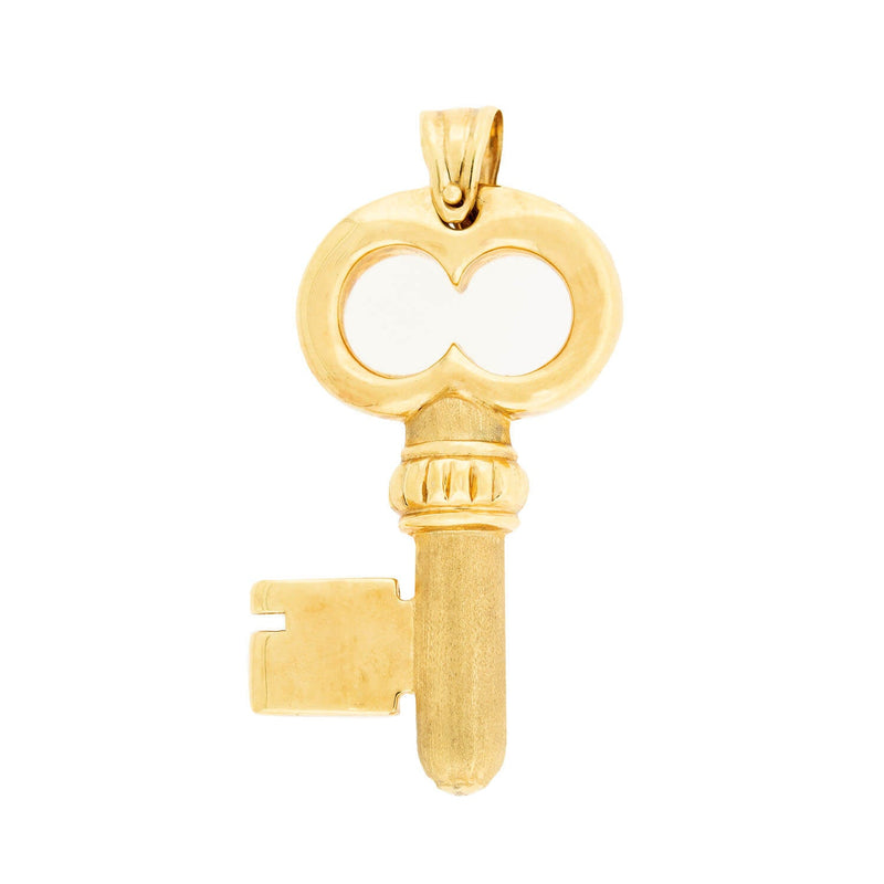 Estate 14k Gold Heart Key Pendant