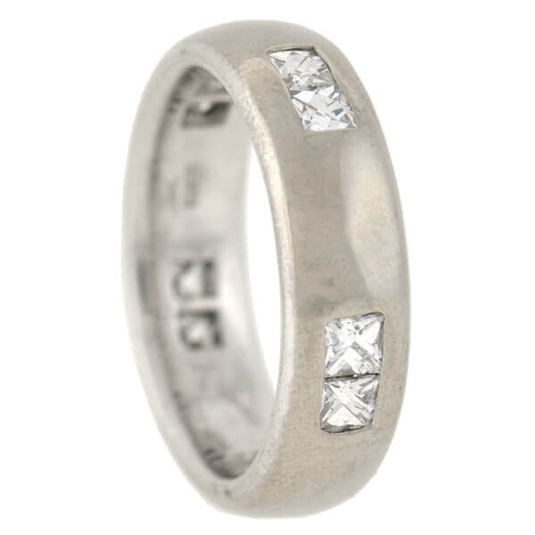 Estate 18kt French Cut Diamond Wide Band Ring 1.00ctw