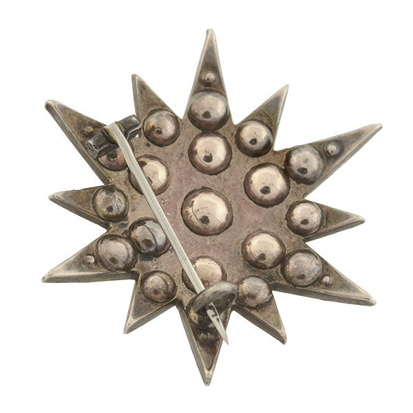 Victorian Sterling Silver & French Paste Starburst Pin