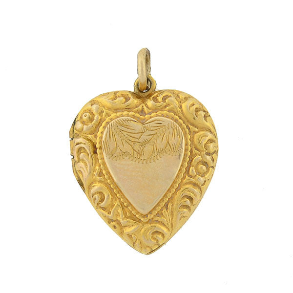Late Victorian 9kt Gold Repousse Heart Locket