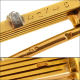 Edwardian French 18kt Sapphire + Diamond Bar Pin