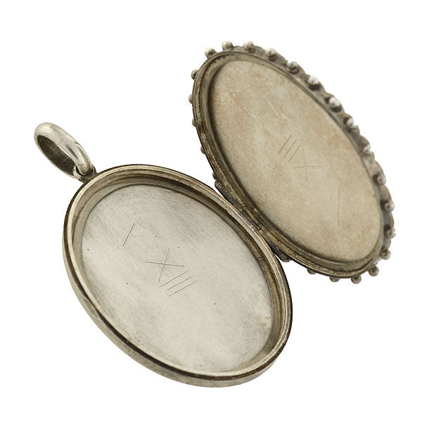 Victorian Sterling Silver Mixed Metals Flower Locket