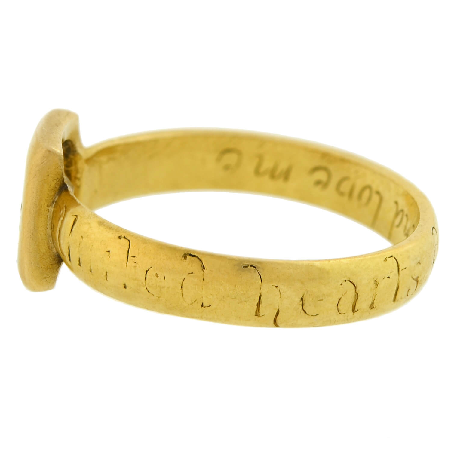 17th Century/Stuart (Ca 1650) 18k Peruzzi Cut Diamond Posy Ring 1ctw