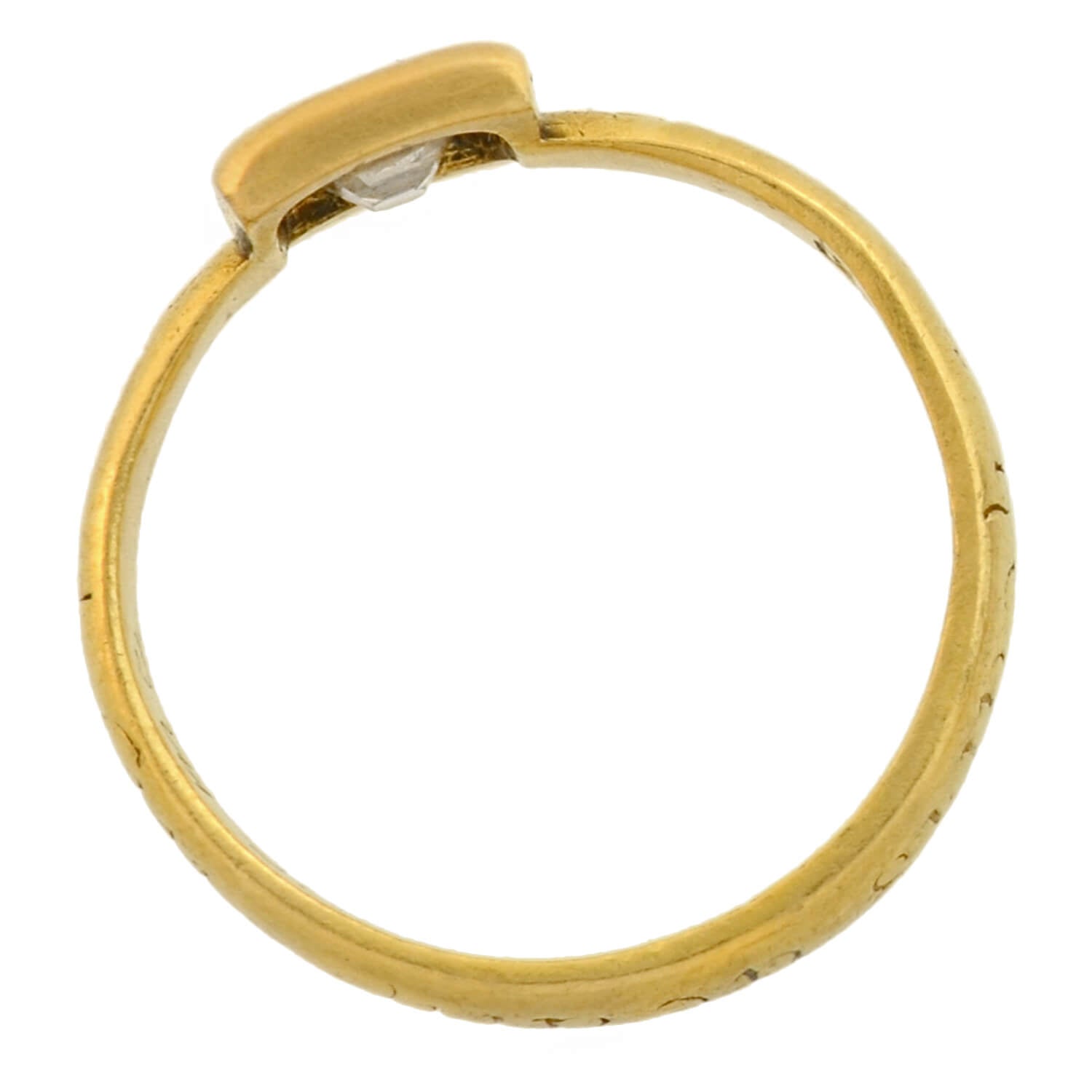 17th Century/Stuart (Ca 1650) 18k Peruzzi Cut Diamond Posy Ring 1ctw