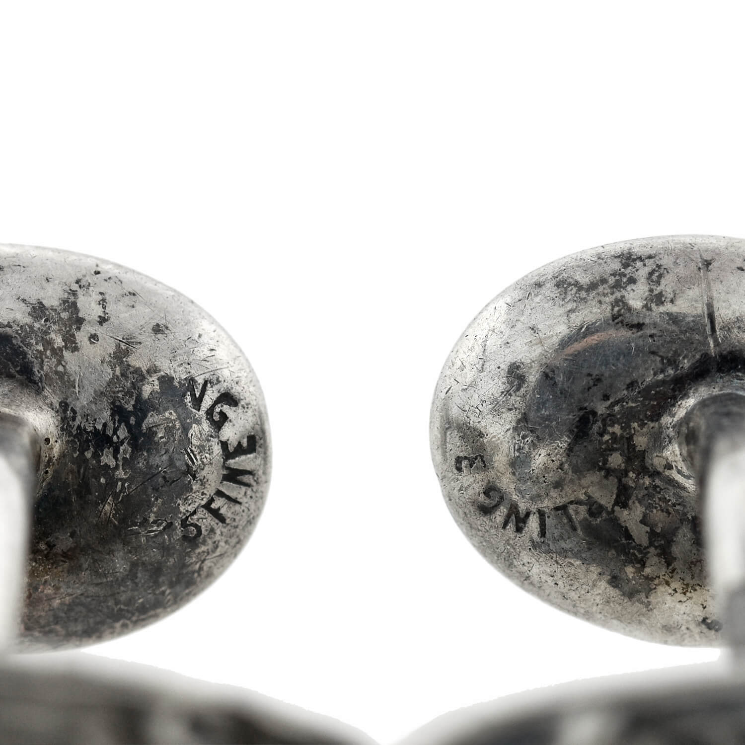 UNGER BROS. Art Nouveau Sterling Repousse Devil Face Figural Cufflinks