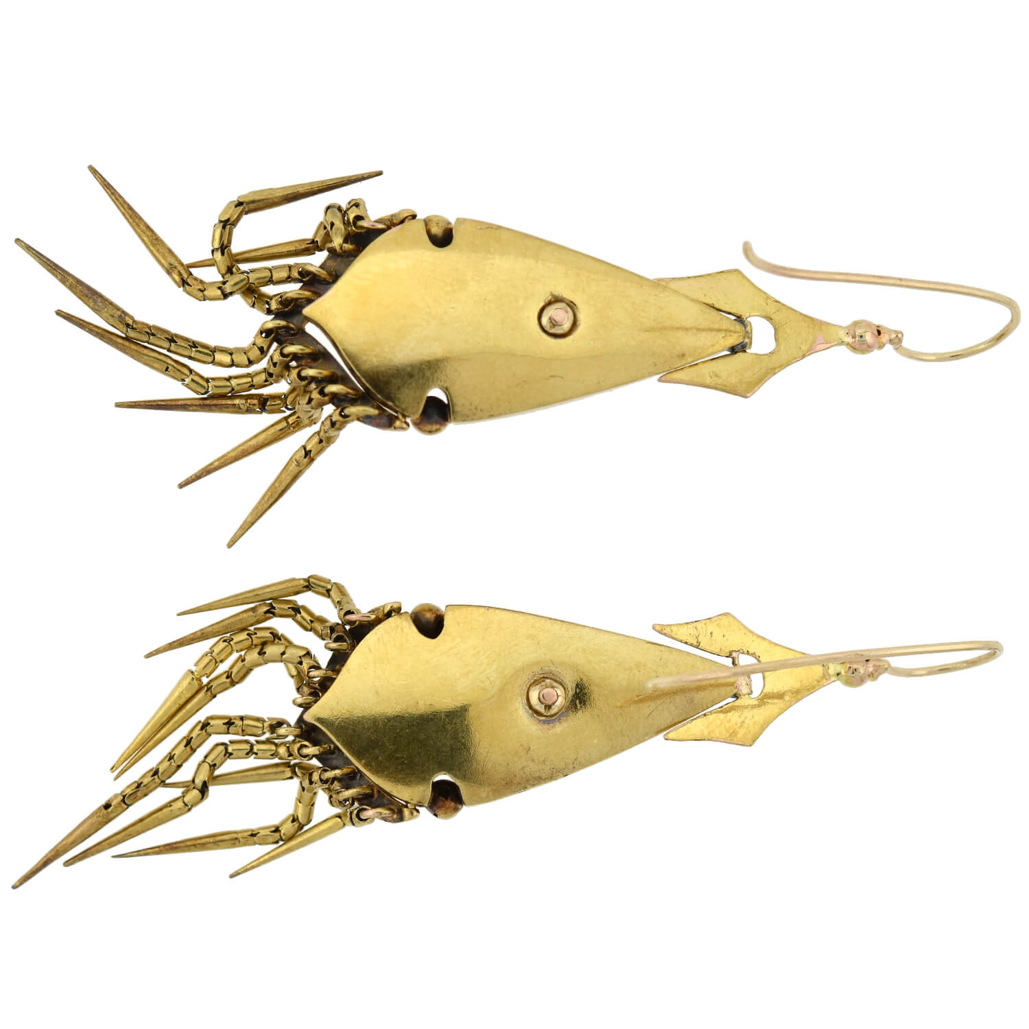 Victorian 15kt Etruscan Wirework + Foxtail Fringe Earrings