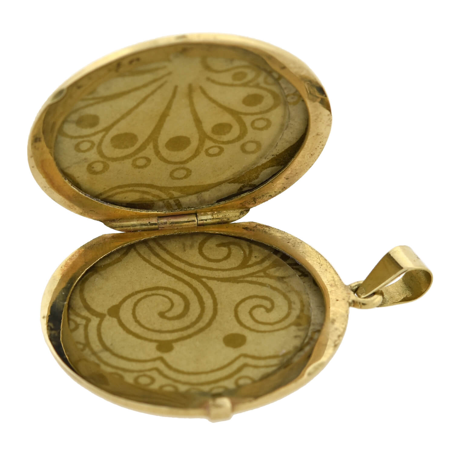 Victorian Large 14kt Etched Gold + Cabochon Garnet Locket