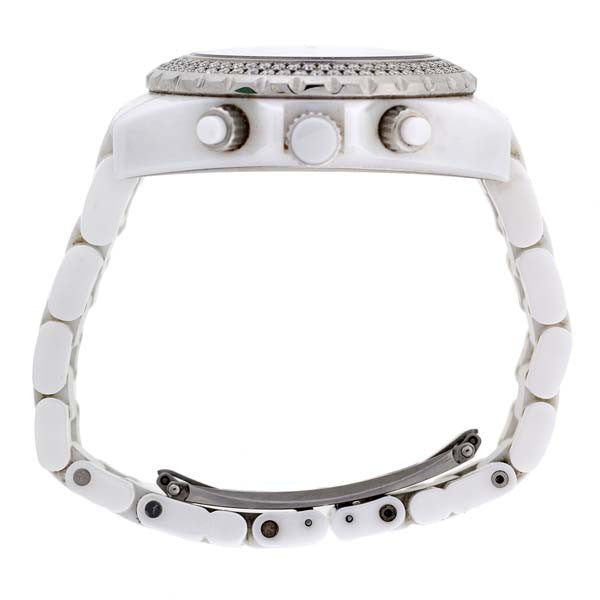 CHANEL 42mm J12 White Ceramic & Diamond Watch