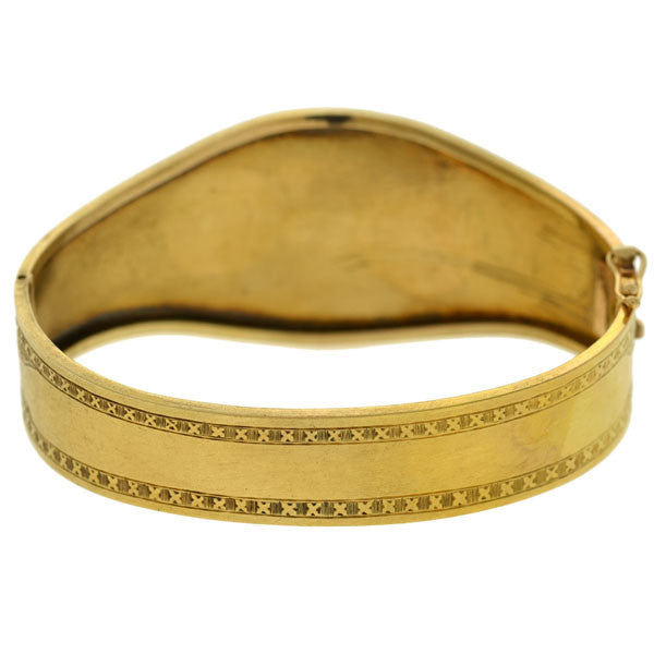 Victorian 15kt Carved Garnet Diamond Bracelet