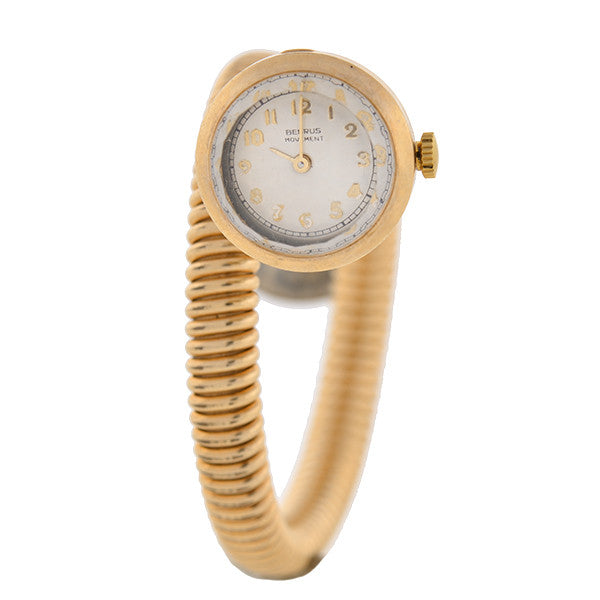 Retro 12kt Gold Filled Flexible Drivers Watch Bracelet