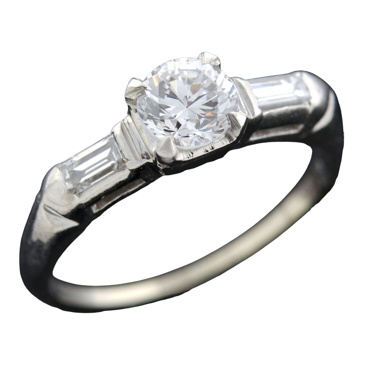 Retro Platinum Diamond Engagement Ring 0.52ct