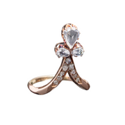 Victorian 14k Rose Cut Diamond Tiara Ring 0.60ct