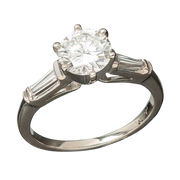 Retro 18k Diamond Engagement Ring 1.04ct Center