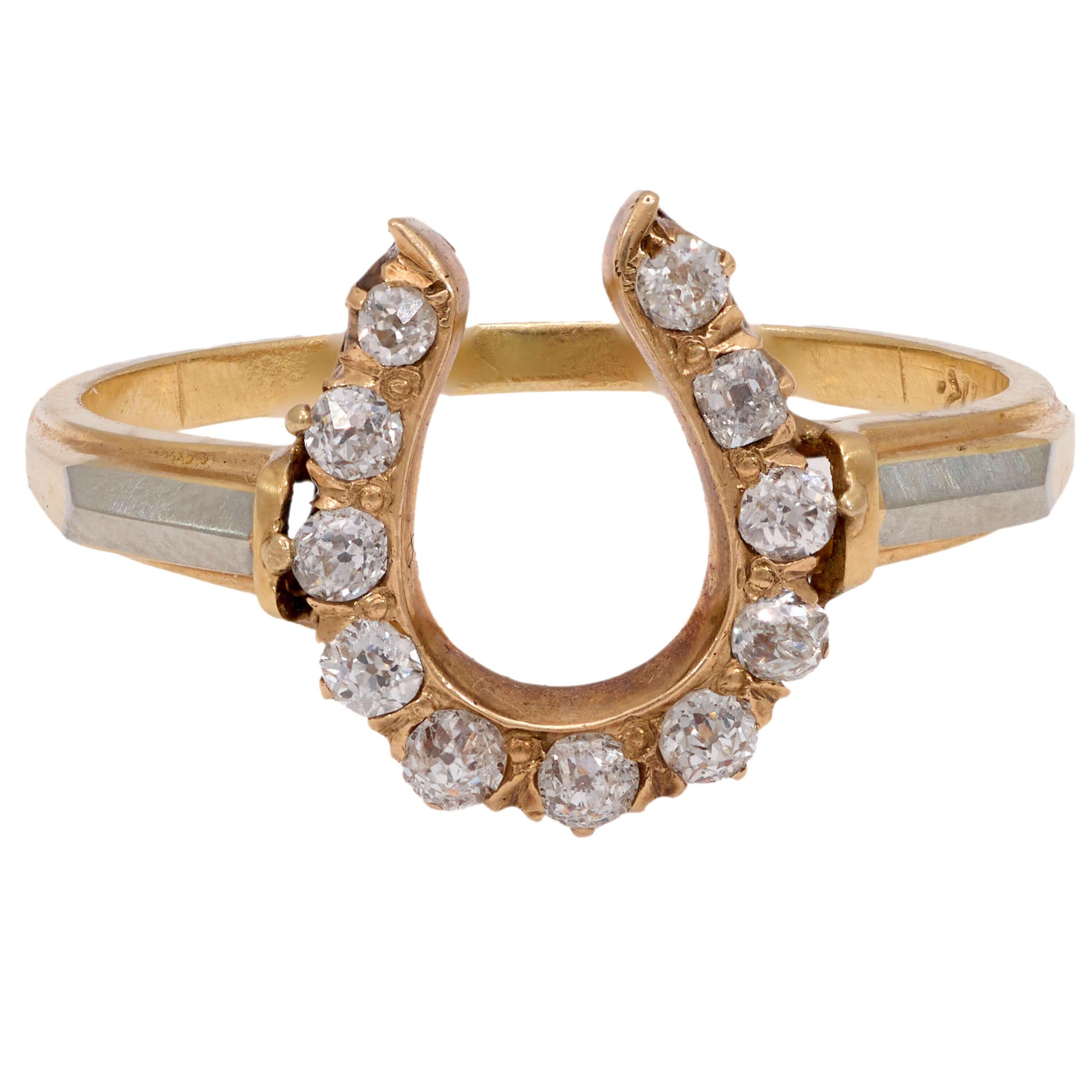 Edwardian 18k/14k Diamond Horseshoe Ring