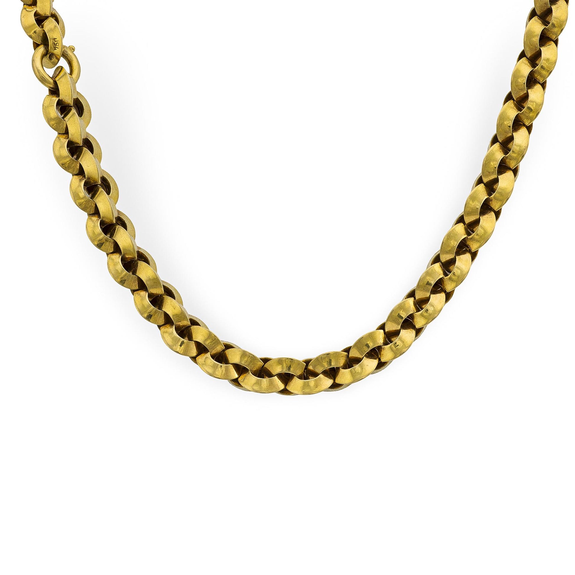 Vintage 18k Gold Rolo Link Necklace 25"