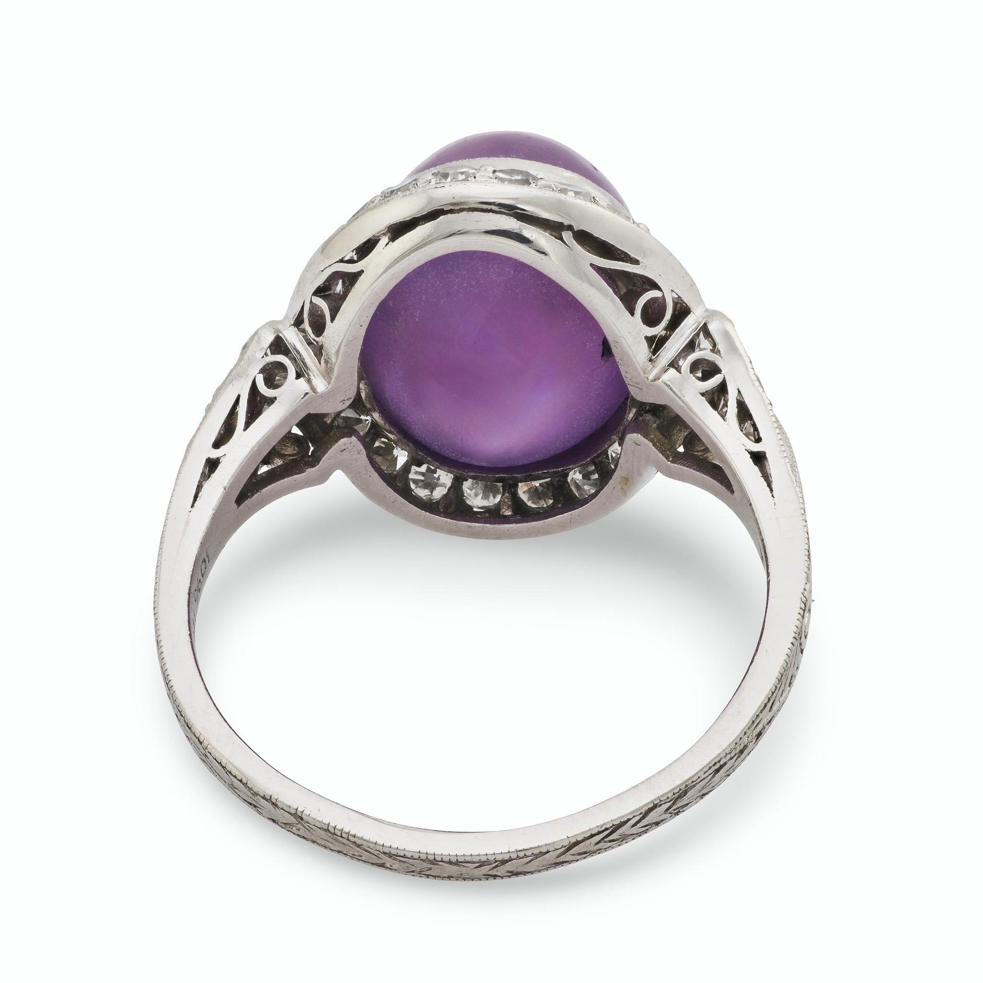 Art Deco Platinum Ruby & Diamond Halo Ring