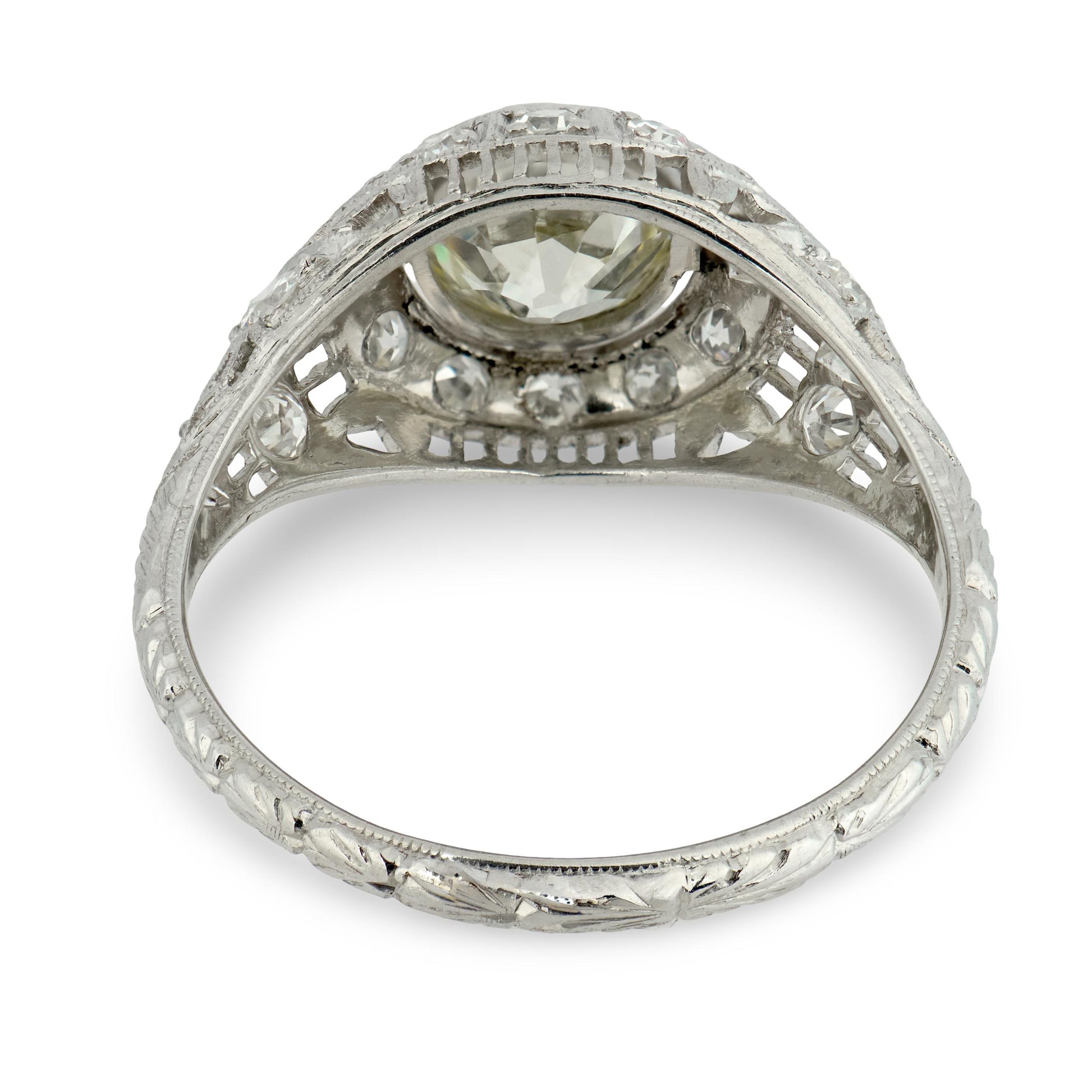 Art Deco Platinum Diamond Engagement Ring 1.57ct