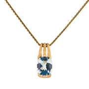 Estate 14k 6ct Aqua Pendant Necklace