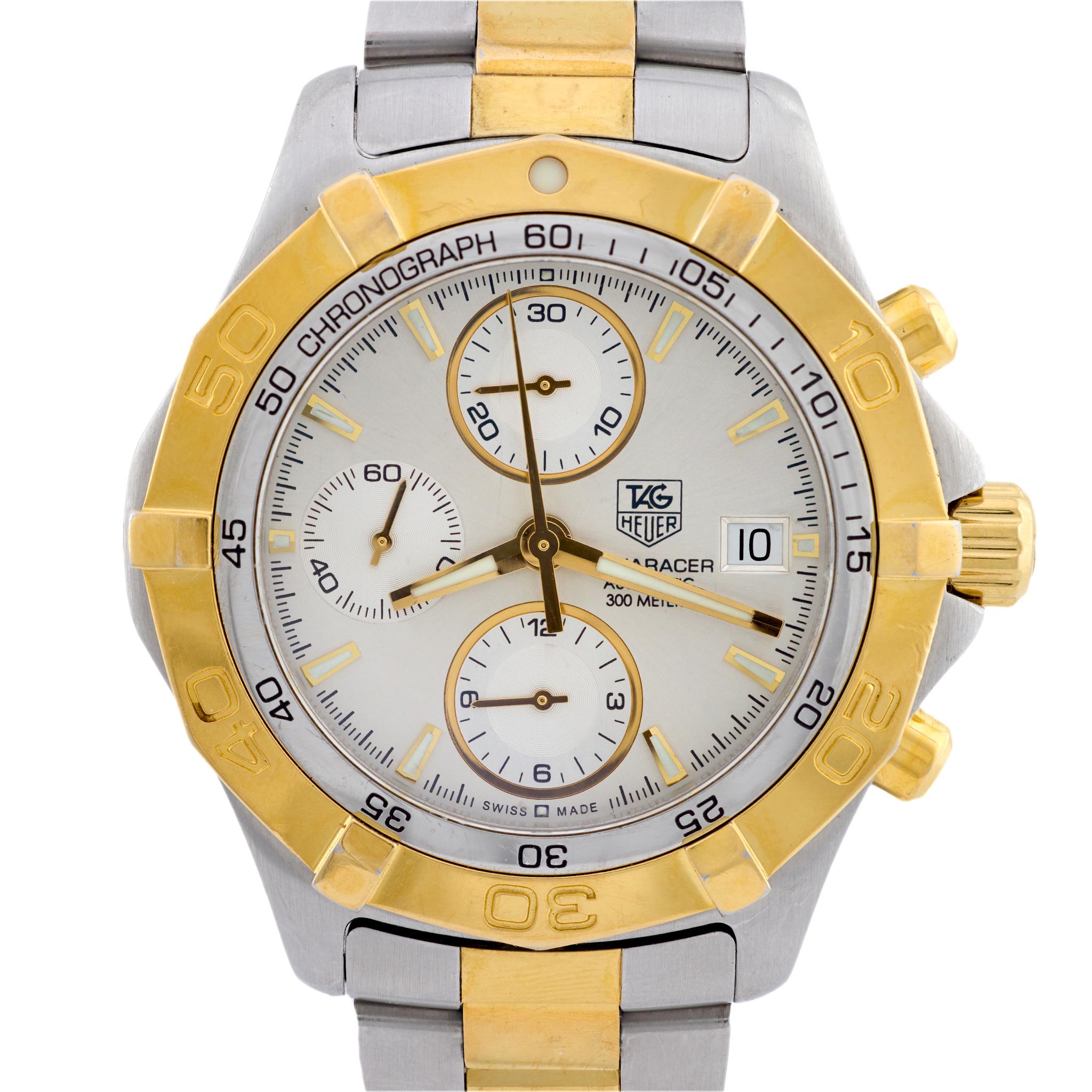 TAG HEUER Estate Stainless Steel Aquaracer Chronograph Watch