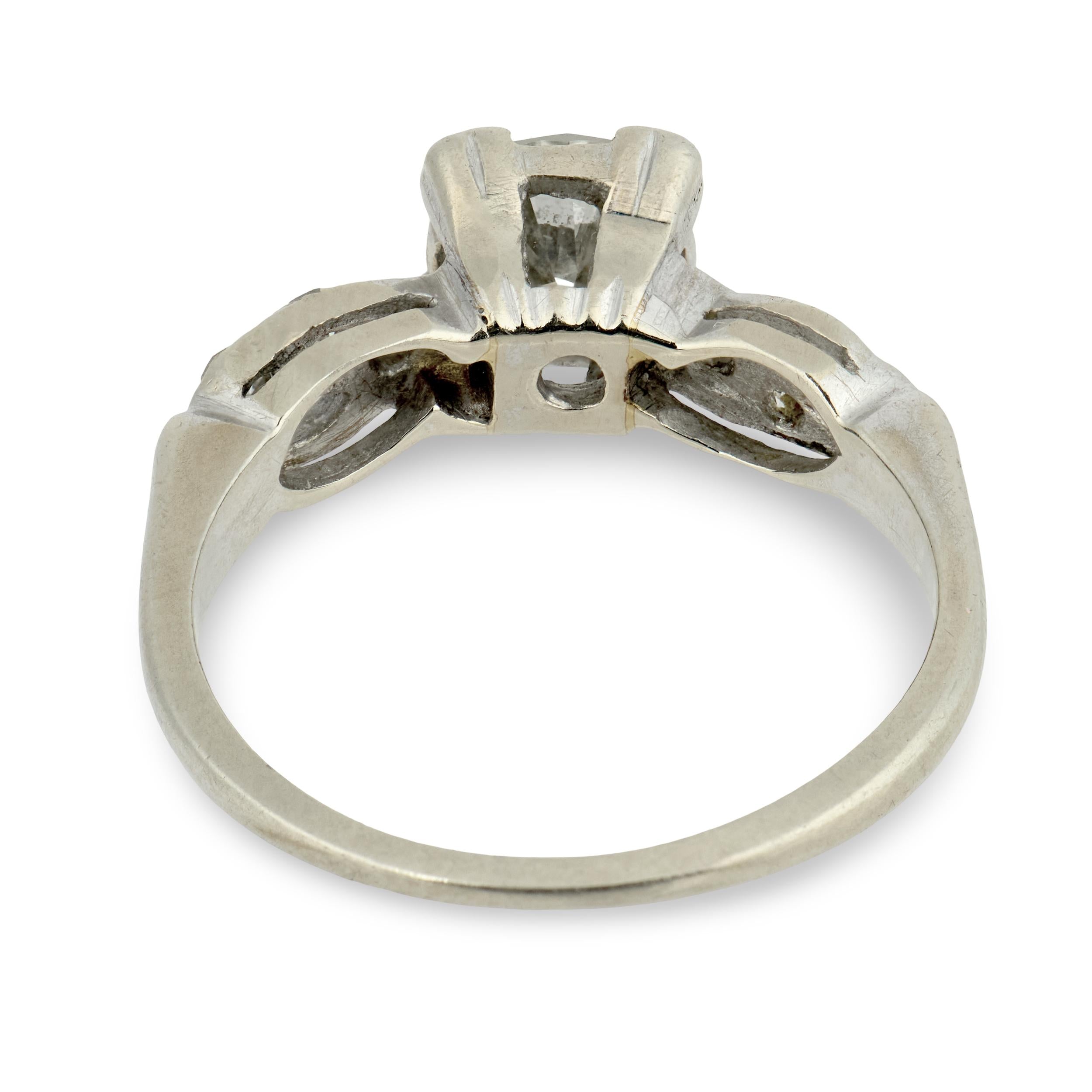 Art Deco 14k Diamond Engagement Ring .70ct