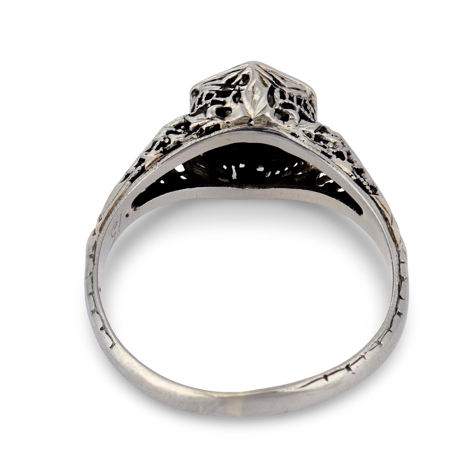 Art Deco 18k Diamond Engagement Ring .20ct