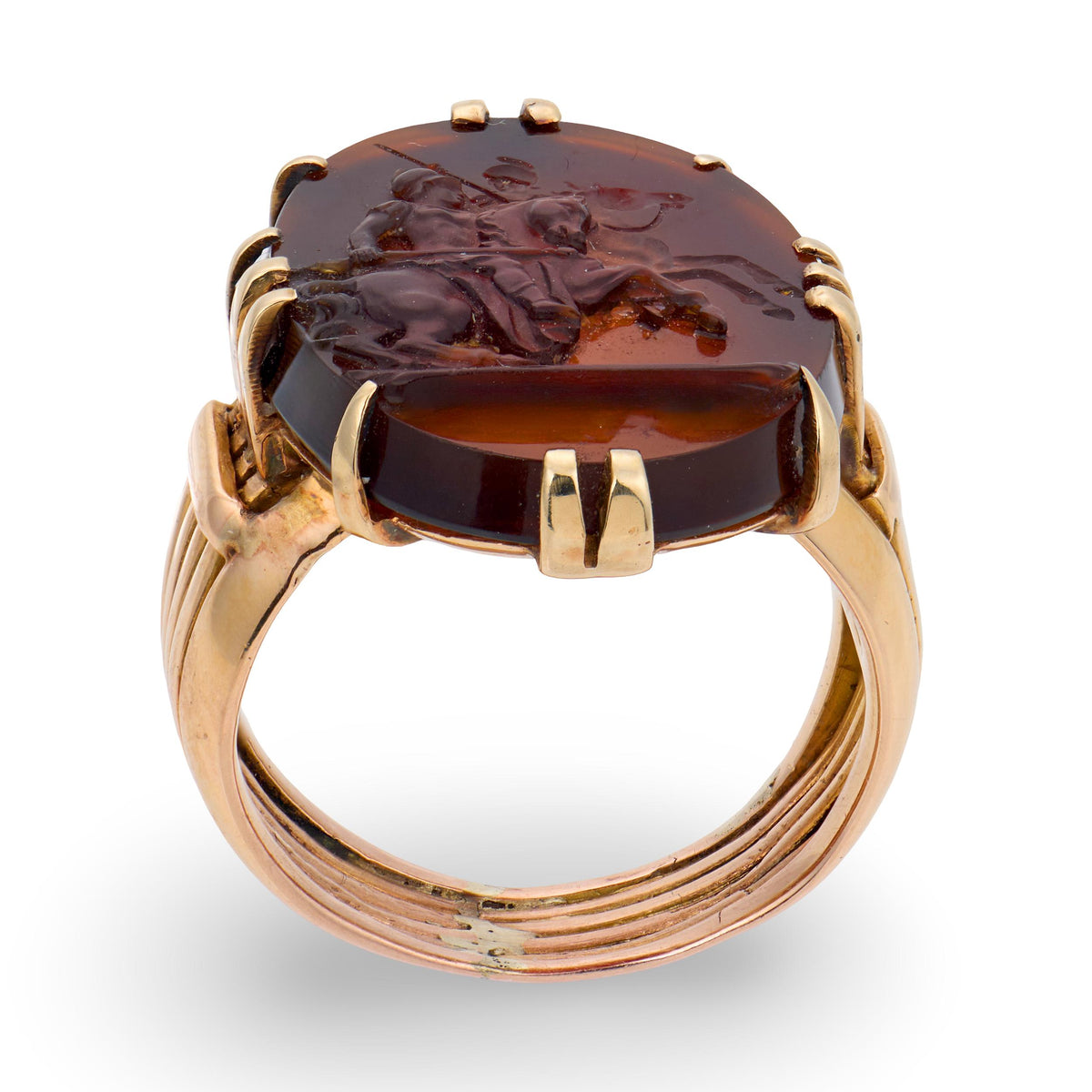 Victorian 14k Carnelian Cameo Ring
